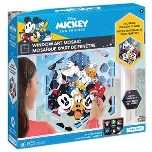 Disney Window Art Mosaic - Mickey & Friends - 66 pcs. Reusable Window Clings NEW